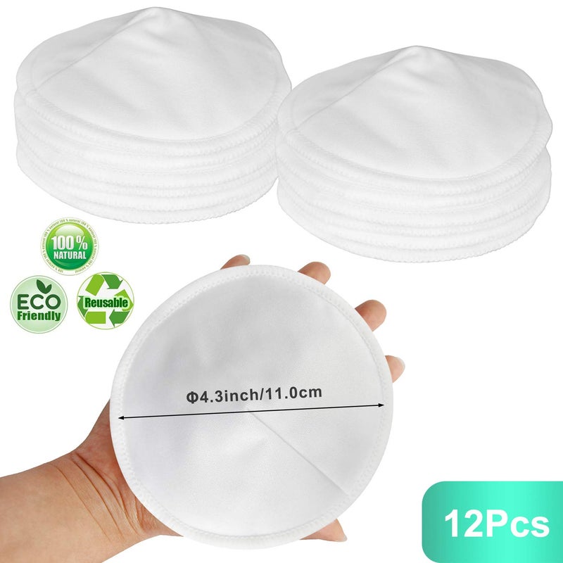 Pinowu Nursing Breast Pads with Laundry Bag (12pcs) - Contoured Breastfeeding Nipple Pad (Pastel Touch, 4.5 inch) - Image 5
